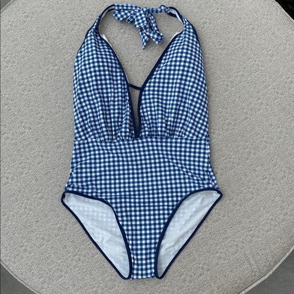 Sunn Lab Swim Other - Sunn Lab Swim Gingham Plunge One Piece